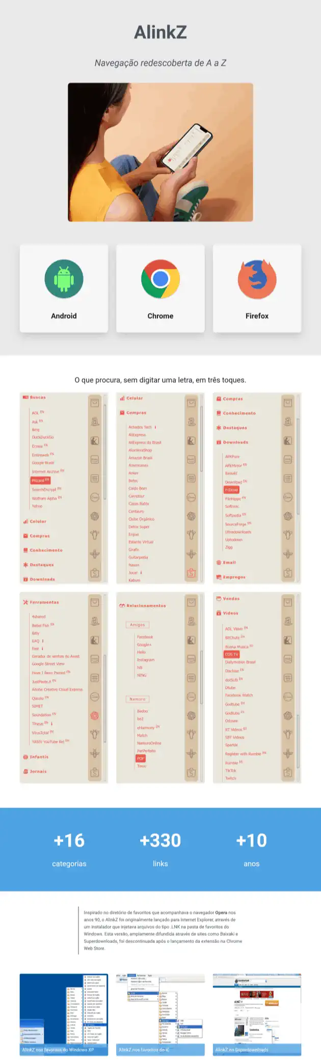 Screenshot do site AlinkZ